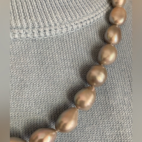 Honora Pearls 20” Baroque Pearl Necklace soft SILVER GRAY Classic! - Picture 4 of 10